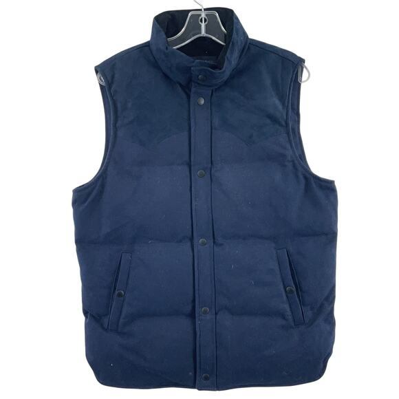 John Varvatos Navy Blue Cotton Puffer Vest Men's Medium Preowned